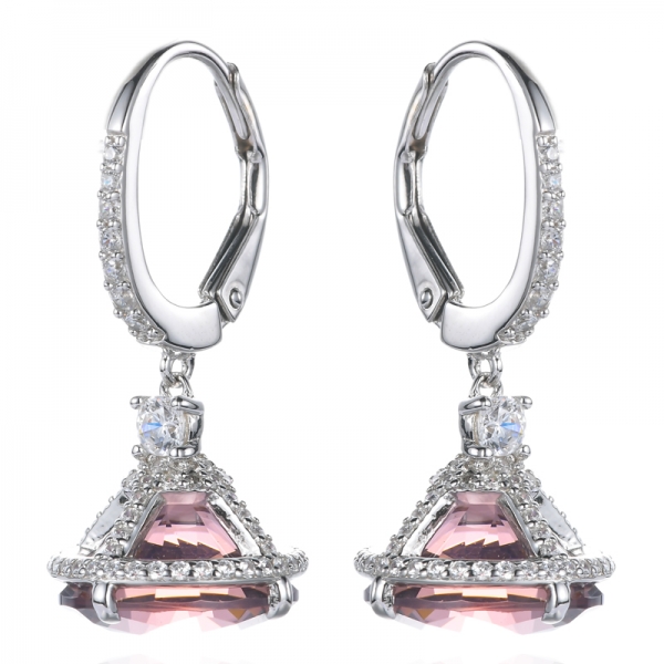 925 Lantern Sahpe Rhodium Plating Over Sterling Silver Earrings 