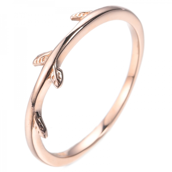 925 Polish Band Ring Rose Gold Plating Over Sterling Silver 