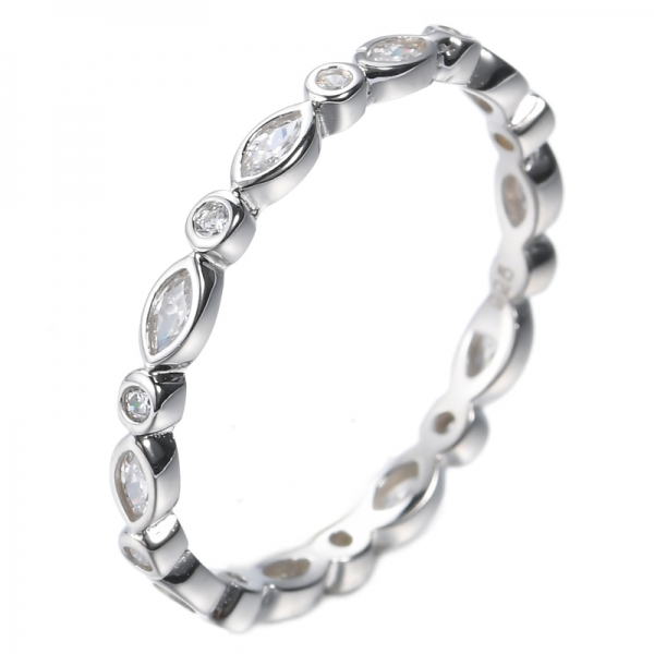 925 Simple Eternity Ring Rhodium Plating Over Sterling Silver 