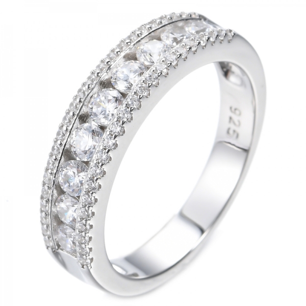 925 Classical Band Ring Rhodium Plating Over Sterling Silver 