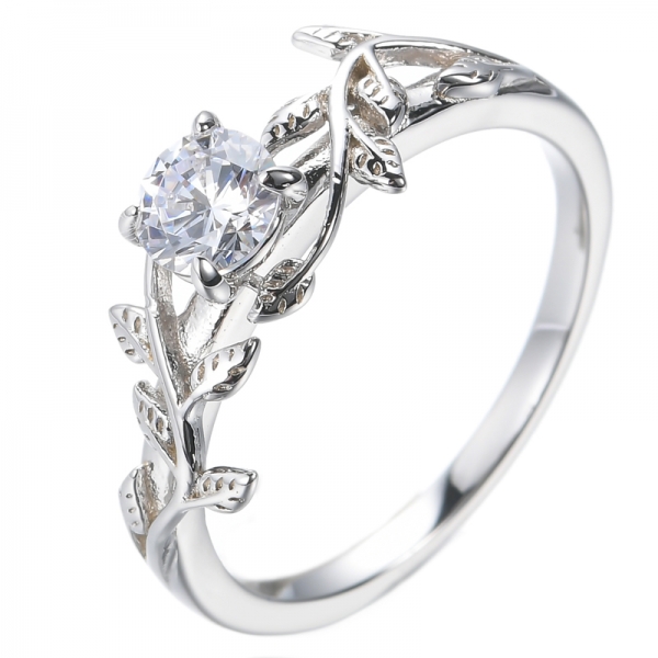 925 Silver Bridal Engagement Rhodium Plated Ring 