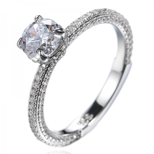 Swarovski Zirconia Round Brilliant Cut Solitaire in Sterling Silver Ring 