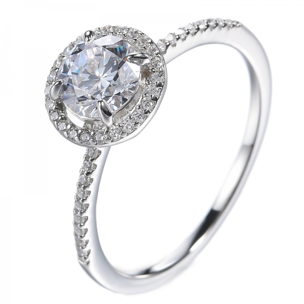 Elegant 4/5CTW Round Cut Halo Simulated Diamond Wedding Ring 