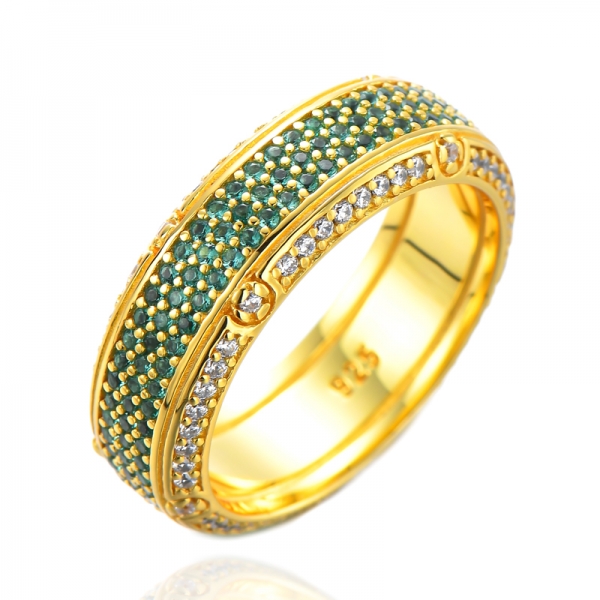 May Birthstone Emerald CZ Eternity Band Ring 