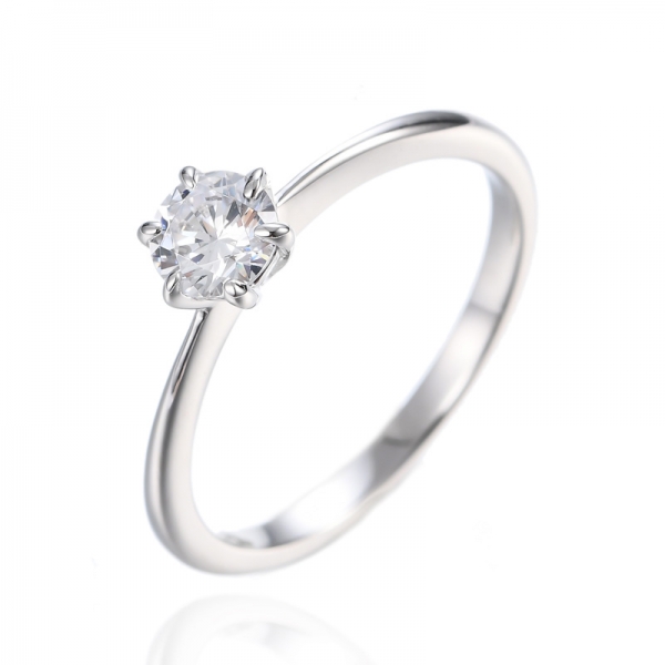 Sterling silver 0.50ct round cubic Solitaire Engagement Ring 