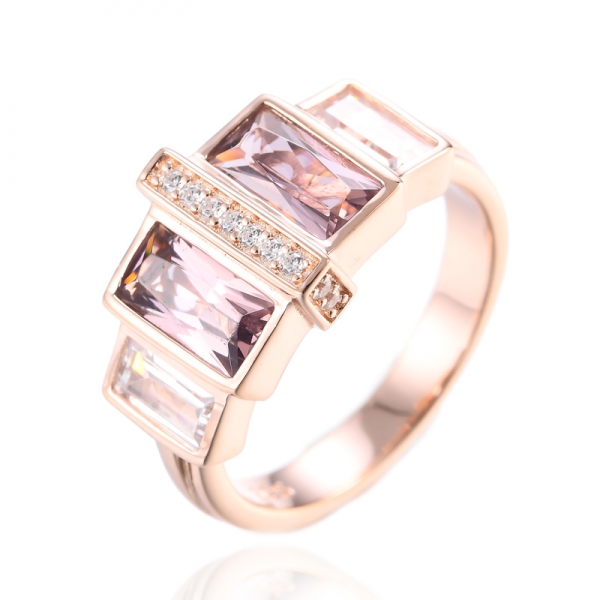 Simulated Morganite 14k Rose Gold Over Sterling Silver Engagement Ring 