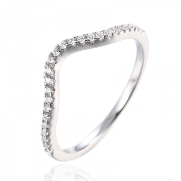 Ladies 925 Solid Silver Brilliant Simulated Diamond Eternity Ring 