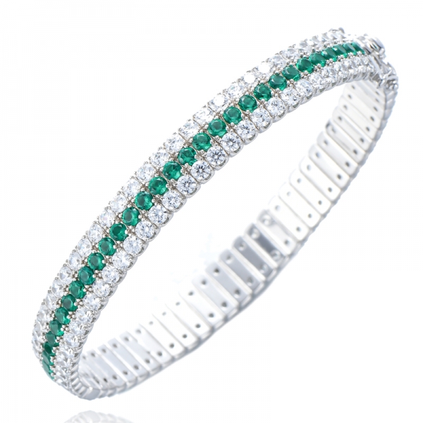 3 Line Rainbow color with Cubic Zirconia Stone Bangle for Women 