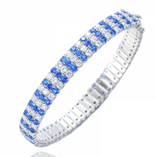 3 Line Rainbow color with Cubic Zirconia Stone Bangle for Women 