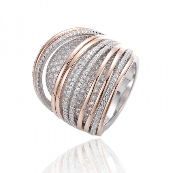 Round Ruby Corundum And White Cubic Zircon Rhodium Silver Ring 