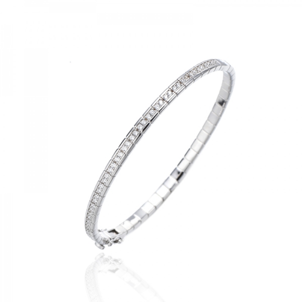 925 Round Blue Nano Rhodium Silver Bangle 