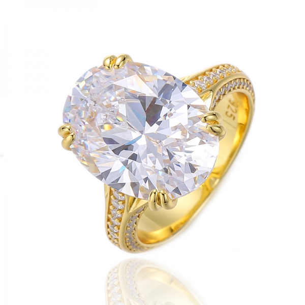 Oval Shape Tanzanite And Round White Cubic Zircon Rhodium Plating Silver Ring 