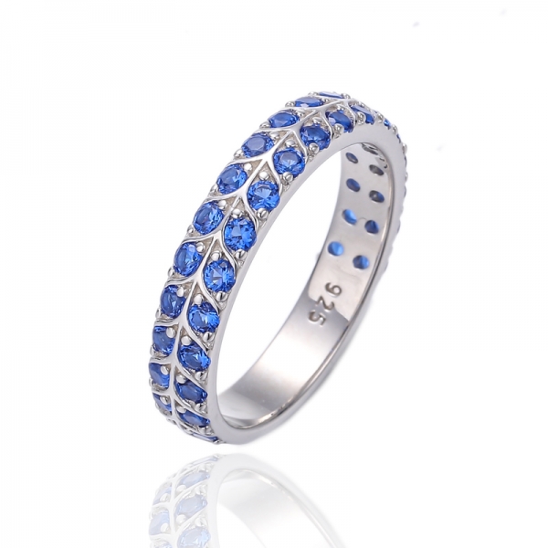 925 Round Shape Green Nano Gold Plating Silver Ring 
