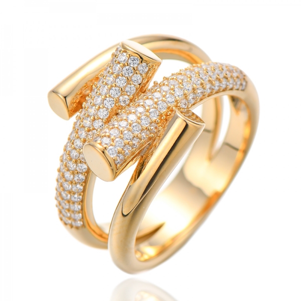 Round Morganite Nano And Coffee Cubic Zircon Silver Ring With Two Tone Plating 