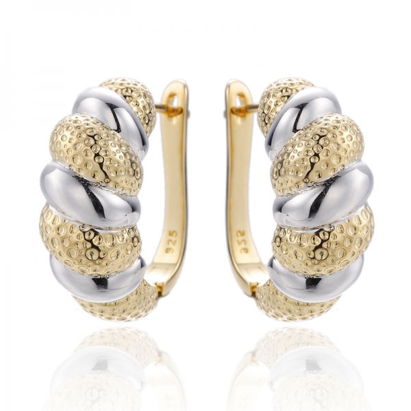 925 Sterling Silver Earring With Rhodium And Gold Plating 