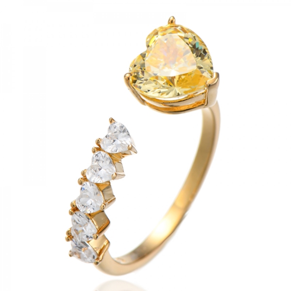 Heart Shape Morganite Nano And White Cubic Zircon Silver Ring With Rose Gold Plating 