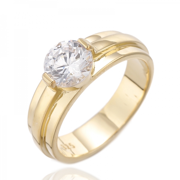 Round Morganite Nano Silver Ring With Rose Gold Plating 